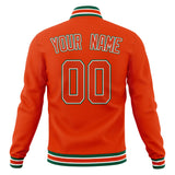 Custom Orange & Kelly-Green Solid Color Varsity Jacket JA01240607JZ383