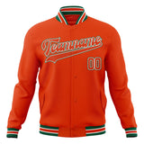 Custom Orange & Kelly-Green Solid Color Varsity Jacket JA01240607JZ383