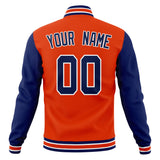 Custom Orange & Navy Solid Color Varsity Jacket JA01240607JZ384