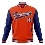 Custom Orange & Navy Solid Color Varsity Jacket JA01240607JZ384