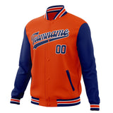 Custom Orange & Navy Solid Color Varsity Jacket JA01240607JZ384