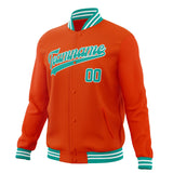 Custom Orange & Teal Solid Color Varsity Jacket JA01240607JZ385