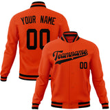 Custom Orange & Black Solid Color Varsity Jacket