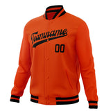 Custom Orange & Black Solid Color Varsity Jacket JA01240607JZ386