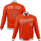 Custom Orange & Gray Solid Color Varsity Jacket JA01240607JZ387