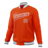 Custom Orange & Gray Solid Color Varsity Jacket JA01240607JZ387