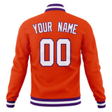 Custom Orange & White Solid Color Varsity Jacket JA01240607JZ388