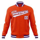 Custom Orange & White Solid Color Varsity Jacket JA01240607JZ388