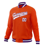 Custom Orange & White Solid Color Varsity Jacket JA01240607JZ388