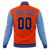 Custom Orange & Light-Blue Solid Color Varsity Jacket JA01240607JZ389