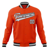 Custom Orange & Gray Solid Color Varsity Jacket JA01240607JZ390