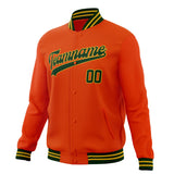 Custom Orange & Green Solid Color Varsity Jacket JA01240607JZ391