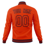 Custom Orange & Black Solid Color Varsity Jacket JA01240607JZ392