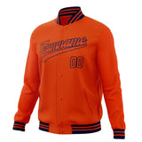 Custom Orange & Black Solid Color Varsity Jacket JA01240607JZ392