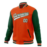 Custom Orange & Green Solid Color Varsity Jacket JA01240607JZ393