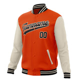 Custom Orange & White Solid Color Varsity Jacket JA01240607JZ394