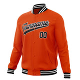 Custom Orange & Black Solid Color Varsity Jacket JA01240607JZ395