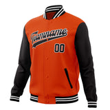 Custom Orange & Black Solid Color Varsity Jacket JA01240607JZ396