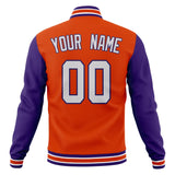 Custom Orange & Purple Solid Color Varsity Jacket JA01240607JZ398