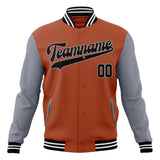 Custom Texas-Orange & Gray Solid Color Varsity Jacket JA01240607TY542