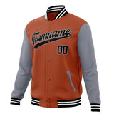 Custom Texas-Orange & Gray Solid Color Varsity Jacket JA01240607TY542