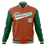 Custom Texas-Orange & Green Solid Color Varsity Jacket JA01240607TY543