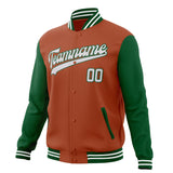 Custom Texas-Orange & Green Solid Color Varsity Jacket JA01240607TY543