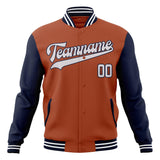 Custom Texas-Orange & Navy Solid Color Varsity Jacket JA01240607TY544