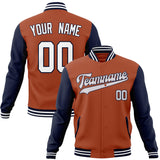 Custom Texas-Orange & Navy Solid Color Varsity Jacket JA01240607TY544