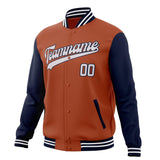 Custom Texas-Orange & Navy Solid Color Varsity Jacket JA01240607TY544