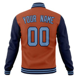 Custom Texas-Orange & Navy Solid Color Varsity Jacket JA01240607TY545