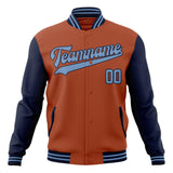 Custom Texas-Orange & Navy Solid Color Varsity Jacket JA01240607TY545