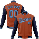 Custom Texas-Orange & Navy Solid Color Varsity Jacket