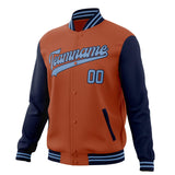 Custom Texas-Orange & Navy Solid Color Varsity Jacket JA01240607TY545