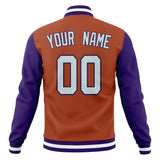 Custom Texas-Orange & Purple Solid Color Varsity Jacket JA01240607TY546