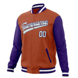 Custom Texas-Orange & Purple Solid Color Varsity Jacket JA01240607TY546