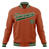 Custom Texas-Orange & Green Solid Color Varsity Jacket JA01240607TY547