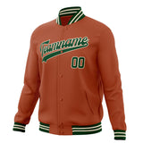 Custom Texas-Orange & Green Solid Color Varsity Jacket JA01240607TY547