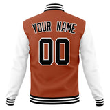 Custom Texas-Orange & White Solid Color Varsity Jacket JA01240607TY549