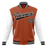 Custom Texas-Orange & White Solid Color Varsity Jacket JA01240607TY549