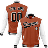 Custom Texas-Orange & White Solid Color Varsity Jacket JA01240607TY549