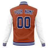 Custom Texas-Orange & White Solid Color Varsity Jacket JA01240607TY550