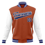 Custom Texas-Orange & White Solid Color Varsity Jacket JA01240607TY550