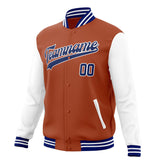 Custom Texas-Orange & White Solid Color Varsity Jacket JA01240607TY550