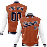 Custom Texas-Orange & White Solid Color Varsity Jacket JA01240607TY551