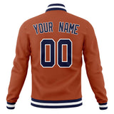 Custom Texas-Orange & Navy Solid Color Varsity Jacket JA01240607TY552