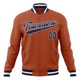 Custom Texas-Orange & Navy Solid Color Varsity Jacket JA01240607TY552