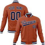 Custom Texas-Orange & Navy Solid Color Varsity Jacket JA01240607TY552