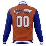 Custom Texas-Orange & Royal Solid Color Varsity Jacket JA01240607TY553