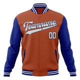 Custom Texas-Orange & Royal Solid Color Varsity Jacket JA01240607TY553